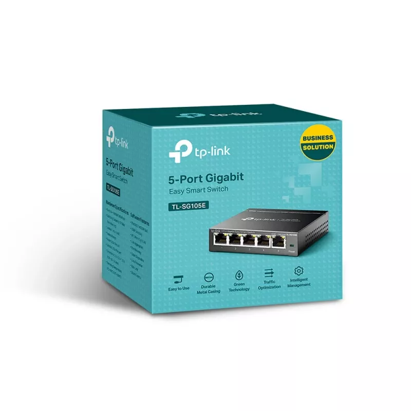 TP-Link TL-SG105E 5 prievadų Gigabit Easy Smart valdomas komutatorius, L2, Gigabit Ethernet (10/100/1000)