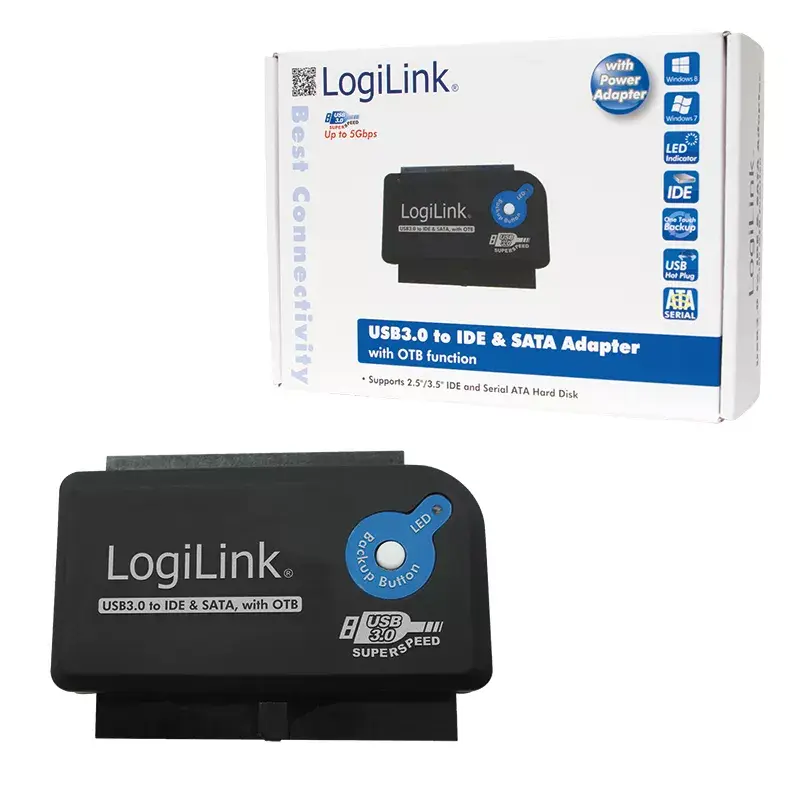 Kabelio lyties keitiklis LogiLink AU0028A USB 3.0 IDE SATA juodas