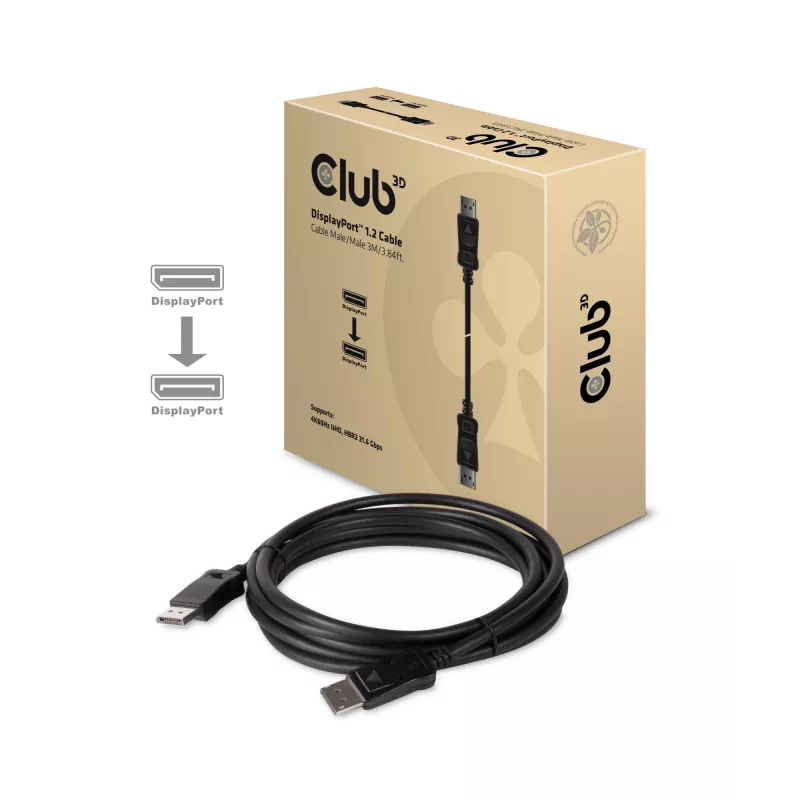CLUB3D DisplayPort 1.2 laidas M/M 3m 4K60Hz 21.6Gbps