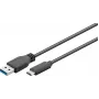 Microconnect USB3.1CA1 USB laidas USB 3.2 Gen 1 (3.1 Gen 1) 1 m USB A USB C Juodas