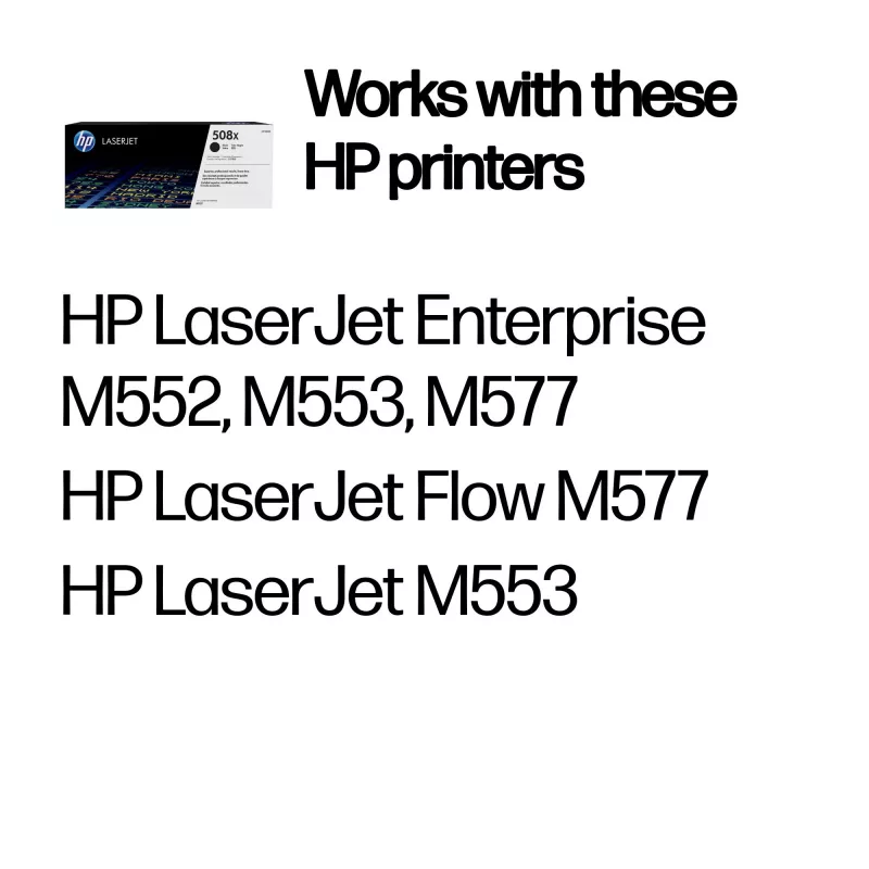 HP 508X didelės išeigos juoda originali LaserJet kasetė, 12500 puslapių, juoda, 1 vnt.