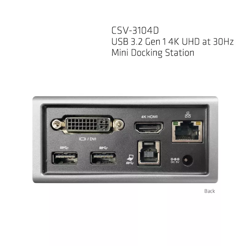 CLUB3D USB 3.2 Gen 1 Mini dokavimo stotelė, 4K UHD 30Hz, itin plonas dizainas