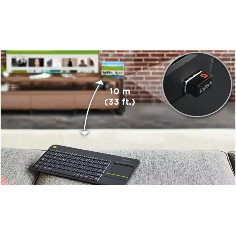 Belaidis klaviatūros su jutikliniu kilimėliu rinkinys Logitech K400 Plus