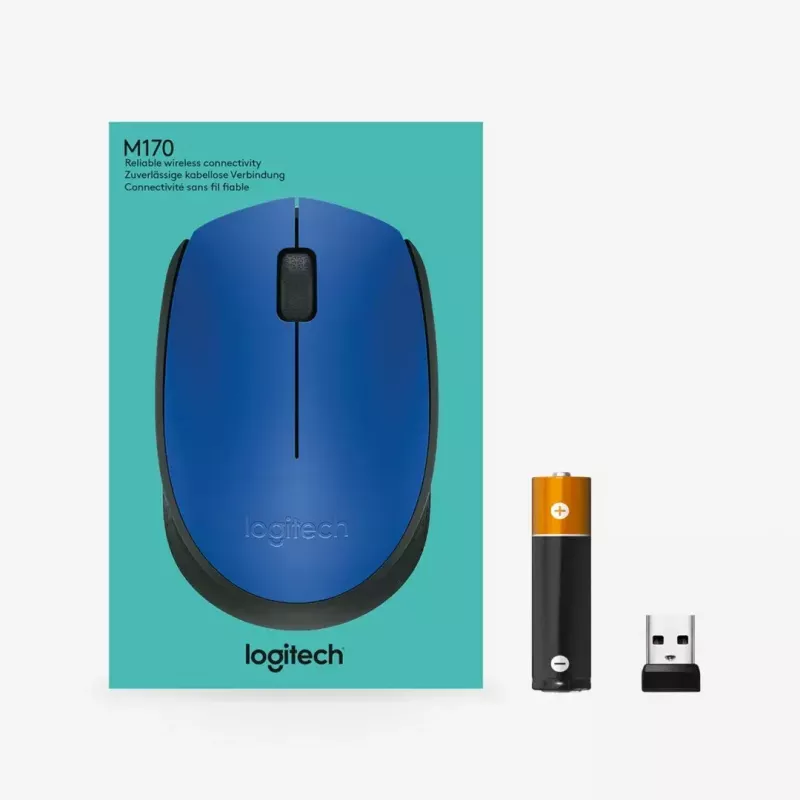 Logitech M171 belaidė optinė pelė, RF, 1000 DPI, mėlyna
