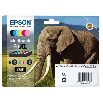 Epson Elephant Multipack 6 spalvų 24XL Claria Photo HD rašalas