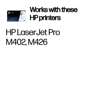 HP 26A Original juodas lazerinio spausdintuvo kasetė, 3100 puslapių, juoda, 1 vnt.