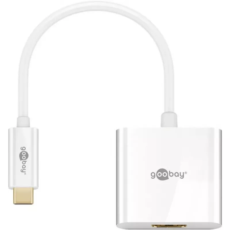 Goobay 66259 USB-C į HDMI adapteris, 4K 30 Hz, 0,2 m, baltas