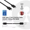 CLUB3D USB Gen2 Type C laidas 4K60Hz, 10Gbps, 100W įkrovimas, 1 m, M/F