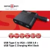 CLUB3D CSV-1532 USB-C mini dokas su VGA, USB 3.0 ir įkrovimu