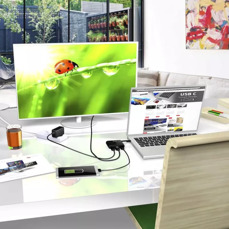 CLUB3D CSV-1532 USB-C mini dokas su VGA, USB 3.0 ir įkrovimu