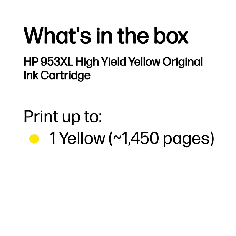 HP 953XL didelės talpos geltona originali kasetė, geltona, 1 vnt., 1450 puslapių