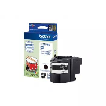 Brother LC22UBK kasetė 1 vnt. Originali didelės talpos (XL) juoda