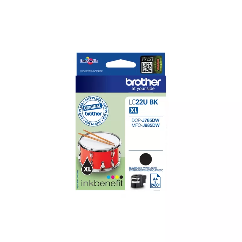 Brother LC22UBK kasetė 1 vnt. Originali didelės talpos (XL) juoda