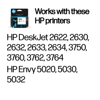 HP 304 Tri-color Original rašalo kasetė, žydra, rausvai violetinė, geltona, 1 vnt., 100 puslapių