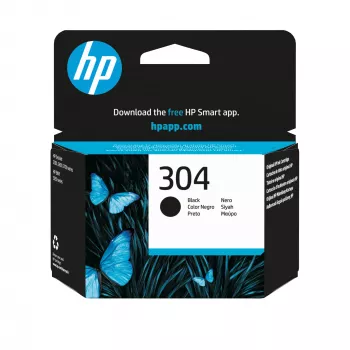 HP 304 Original juodos spalvos rašalo kasetė, juoda, 1 vnt., 120 puslapių