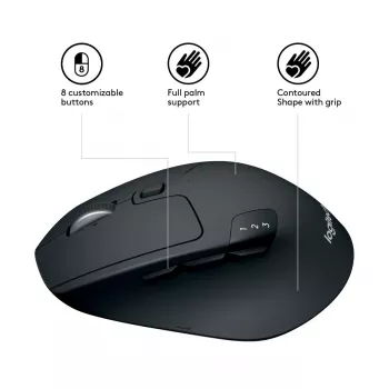 LOGITECH M720 Triathlon Daugiaįrenginė Belaidė Pelė - Juoda
