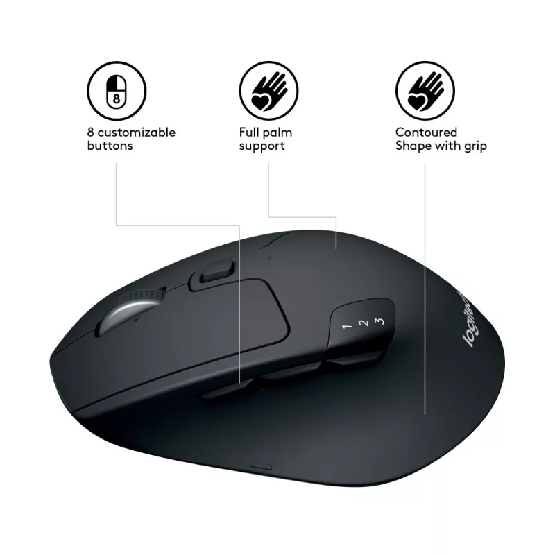 LOGITECH M720 Triathlon Daugiaįrenginė Belaidė Pelė - Juoda