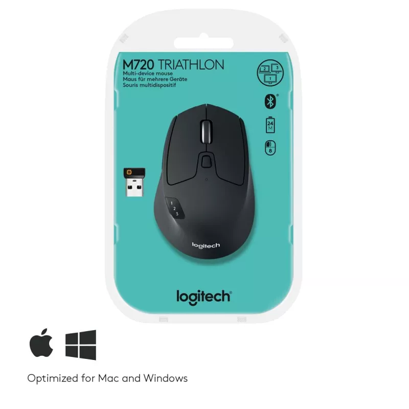 LOGITECH M720 Triathlon Daugiaįrenginė Belaidė Pelė - Juoda