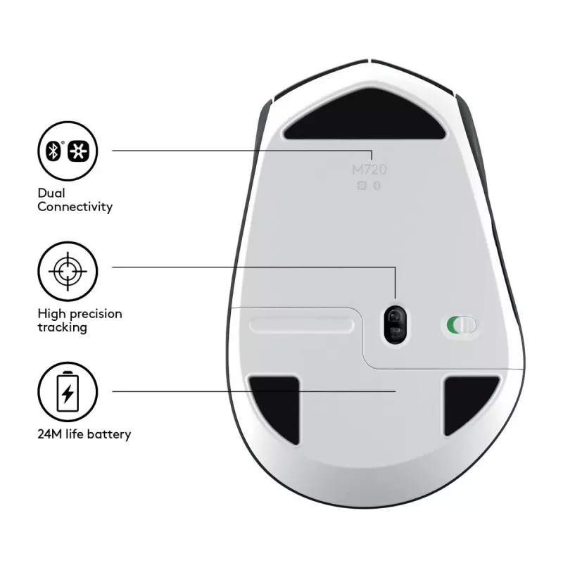 LOGITECH M720 Triathlon Daugiaįrenginė Belaidė Pelė - Juoda