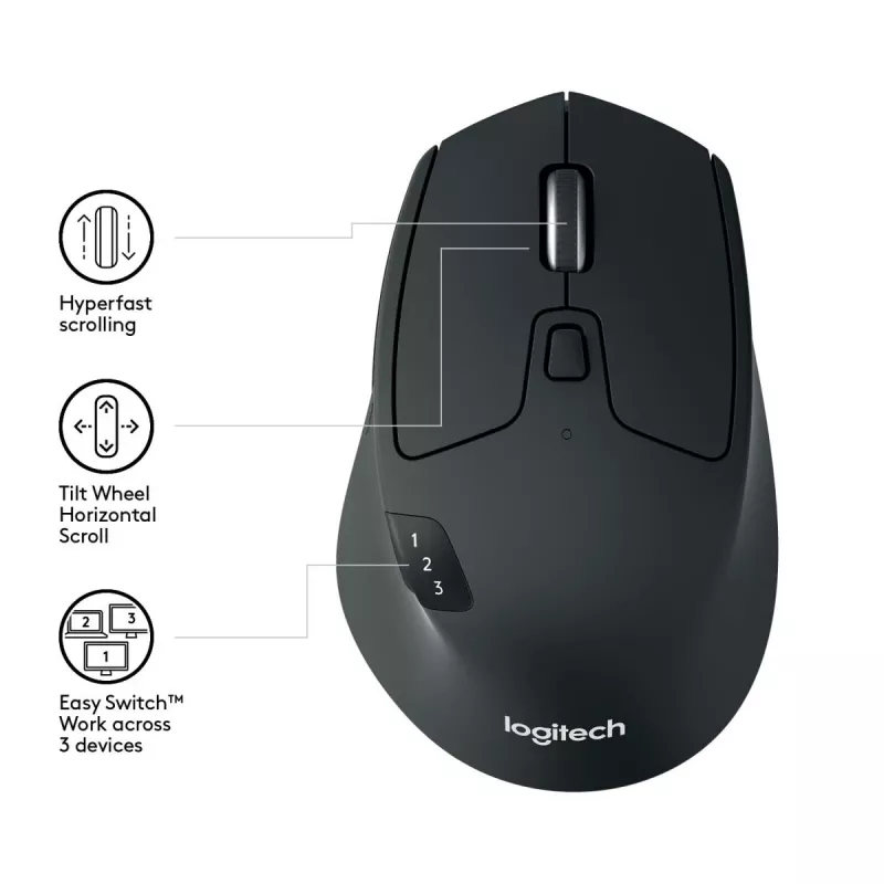 LOGITECH M720 Triathlon Daugiaįrenginė Belaidė Pelė - Juoda