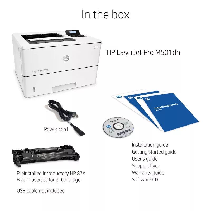 HP LaserJet Pro M501dn lazerinis spausdintuvas, 600 x 600 DPI, A4, 43 ppm, dvipusis spausdinimas, tinklo paruoštas