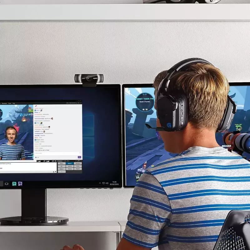 Logitech C922 internetinė kamera, 1920 × 1080 pikselių, USB, juoda