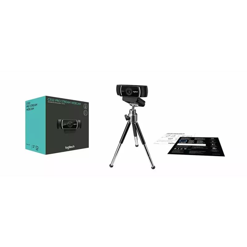 Logitech C922 internetinė kamera, 1920 × 1080 pikselių, USB, juoda