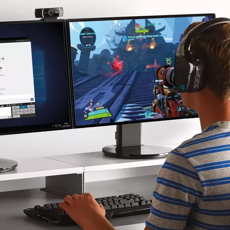 Logitech C922 internetinė kamera, 1920 × 1080 pikselių, USB, juoda