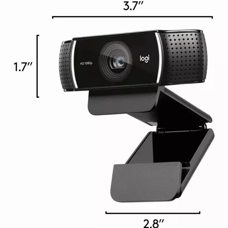 Logitech C922 internetinė kamera, 1920 × 1080 pikselių, USB, juoda