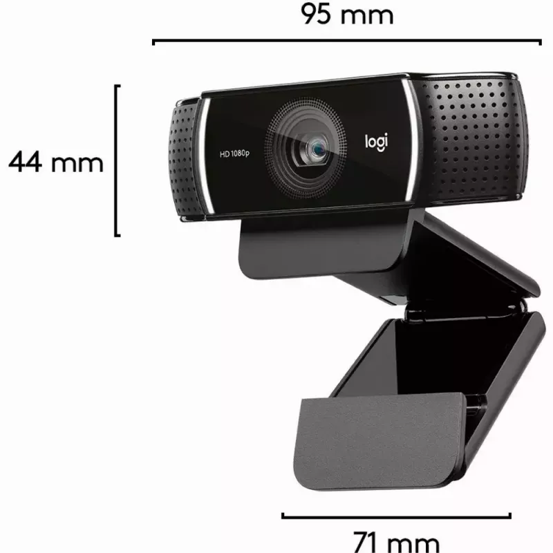 Logitech C922 internetinė kamera, 1920 × 1080 pikselių, USB, juoda