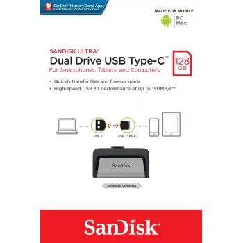 USB atmintukas SanDisk 128 GB USB Type-A USB Type-C Ultra Dual Drive
