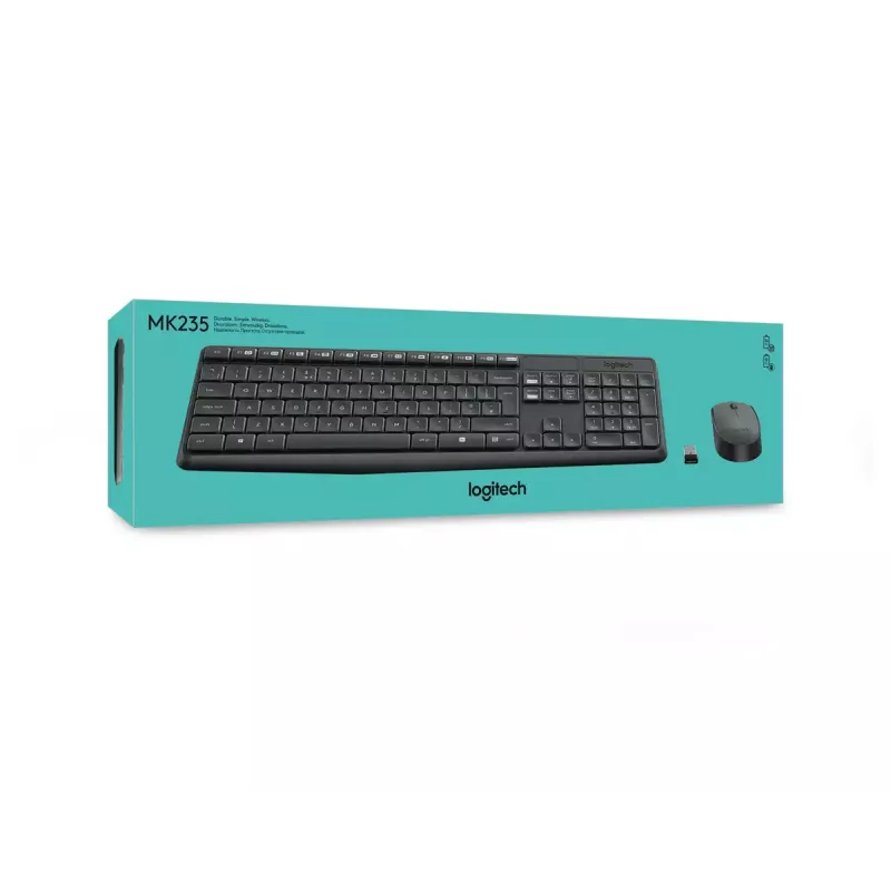 Belaidės klaviatūros ir pelės rinkinys Logitech MK235