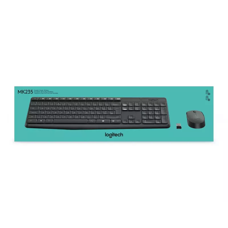 Belaidės klaviatūros ir pelės rinkinys Logitech MK235
