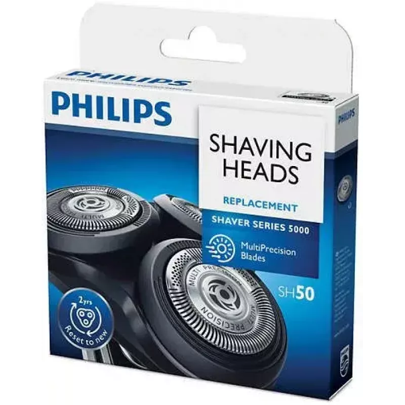 Pakeitimo galvutės Philips Series 5000 SH50/50, 3 vnt., chromuotos