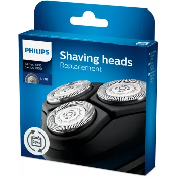 Pakeitimo galvutės skutimosi aparatui Philips Series 3000 SH30/50 – 3 nerūdijančio plieno galvutės