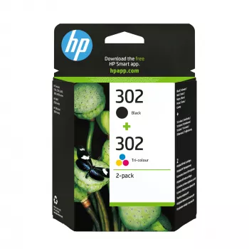 HP 302 2 vnt. juoda/trispalvė originali rašalo kasetė