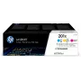 HP 201X 3 vnt. didelės išeigos originalūs LaserJet toneriniai kasetės (žydra/magenta/geltona) su JetIntelligence
