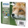 Epson Fox Multipack 4 spalvų T1285 DURABrite Ultra rašalas, juoda, žydra, rausvai raudona, geltona, 5,9 ml, 3,5 ml, 1 vnt., multipack