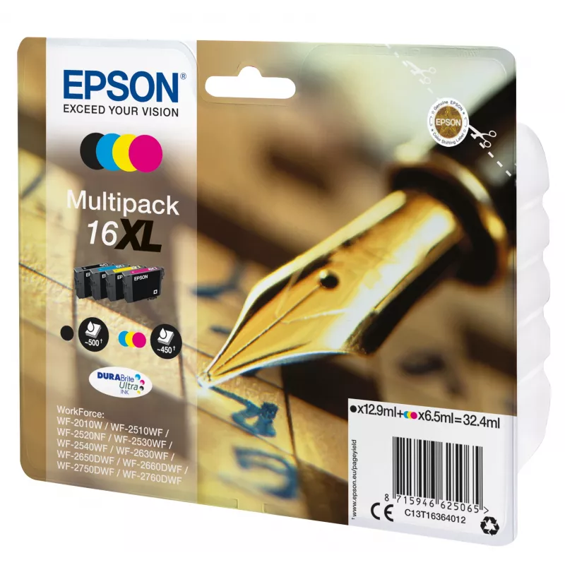 Epson 16XL DURABrite Ultra rašalo rinkinys 4 spalvoms (juoda, žydra, rausvai raudona, geltona)