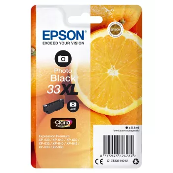 Epson Oranges Singlepack Photo Black 33XL Claria Premium kasetė