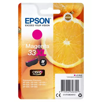 Kasetė Epson 33XL rausvai raudona (magenta) 650 puslapių C13T33634012