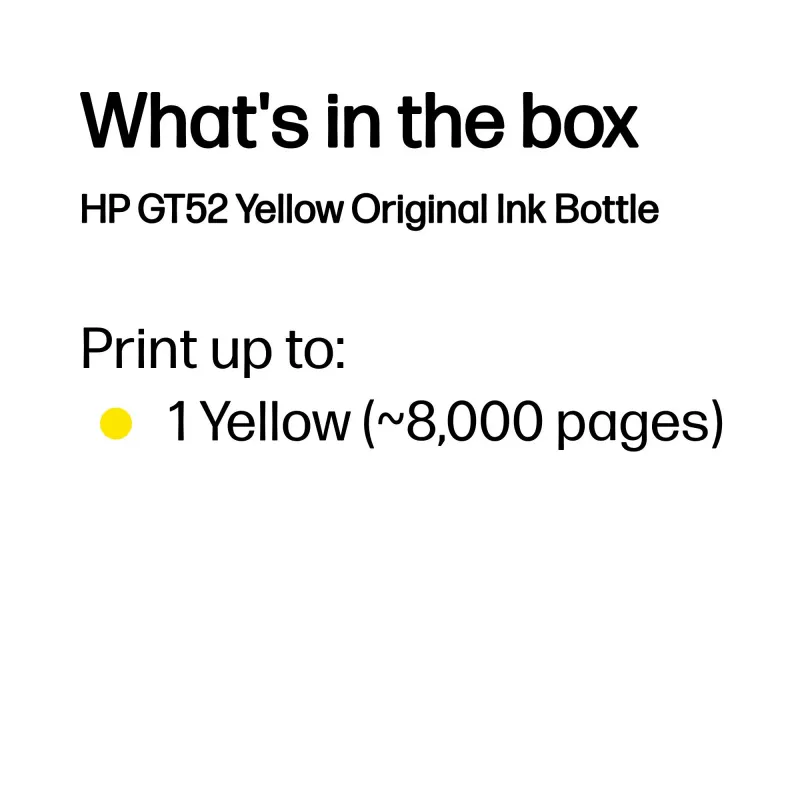 HP GT52 geltonas originalus rašalo buteliukas