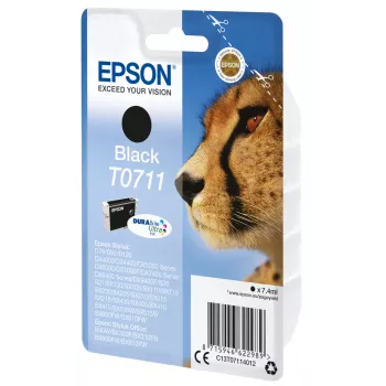 Originalus Epson Cheetah Singlepack juodas rašalas T0711 DURABrite Ultra