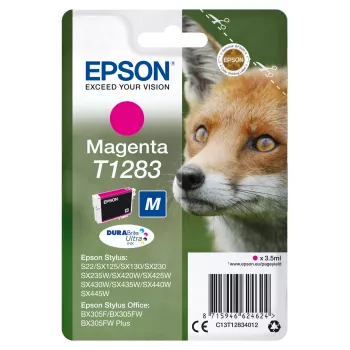 Epson Fox T1283 DURABrite Ultra rašalas, purpurinis, pigmentinis, 3,5 ml, 1 vnt., 160 puslapių