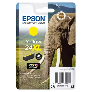 Epson Elephant Singlepack Yellow 24XL Claria Photo HD rašalinė kasetė