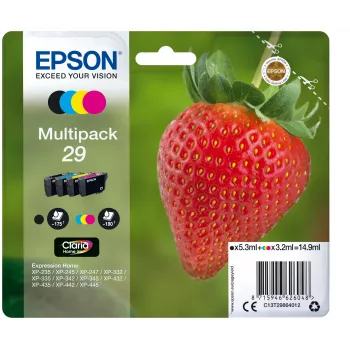 Epson 29 Claria Home Ink daugiapakė 4 spalvos (juoda, žalsvai mėlyna, rausvai violetinė, geltona)
