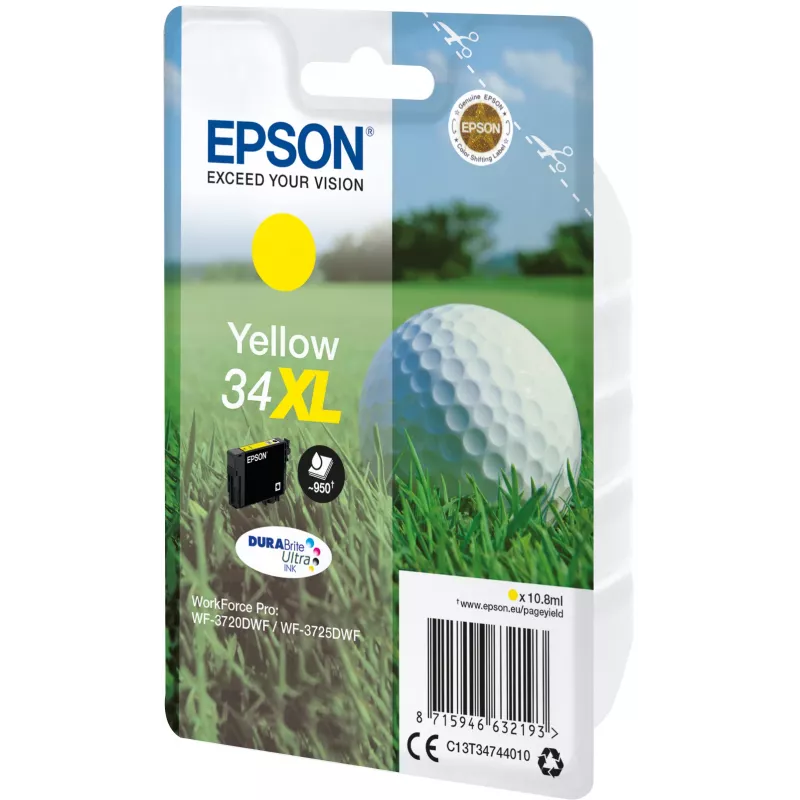 Kasetė Epson 34XL geltona 950 puslapių C13T34744010