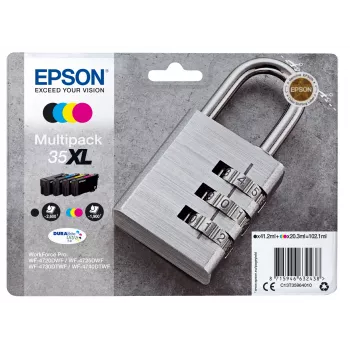 Epson 35XL DURABrite Ultra daugkartinis rašalo kasetės rinkinys (juoda, žydra, purpurinė, geltona)
