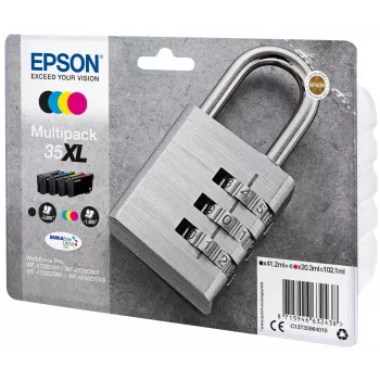 Epson 35XL DURABrite Ultra daugkartinis rašalo kasetės rinkinys (juoda, žydra, purpurinė, geltona)