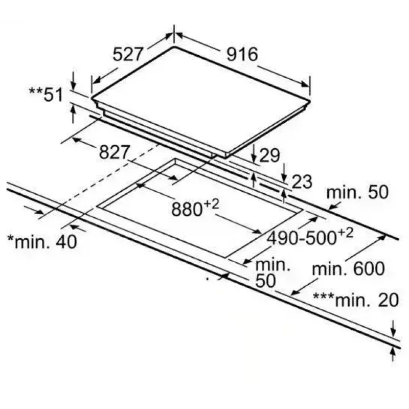 Bosch Serie 8 PXV975DC1E kaitlentė Juoda Įmontuojama 90 cm Indukcinė 5 zonos